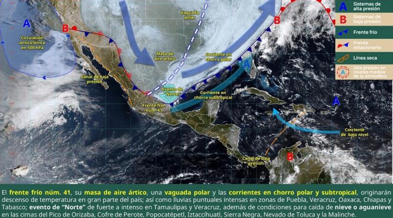 Gobierno de Pepe Chedraui emite aviso preventivo por lluvias y descenso de temperatura por el Frente Frío 41