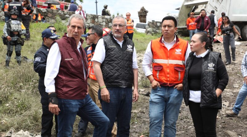 Inspecciona Pepe Chedraui labores en el vaso regulador Puente Negro, así como afectaciones en la zona