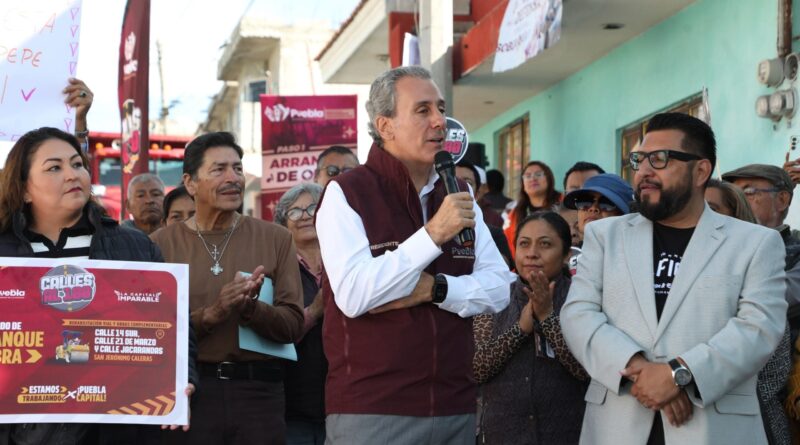 Encabeza Pepe Chedraui trabajos de rehabilitación vial en la Junta Auxiliar de San Jerónimo Caleras