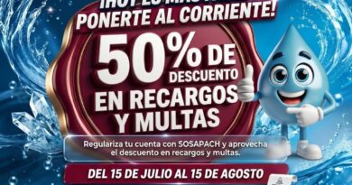 Sosapach lanza campaña de descuento en recargos y multas