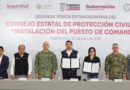 GOBIERNO FEDERAL Y ESTATAL INSTALAN PRIMER PUESTO DE MANDO DE PROTECCIÓN CIVIL