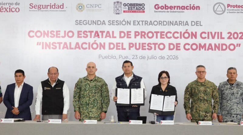 GOBIERNO FEDERAL Y ESTATAL INSTALAN PRIMER PUESTO DE MANDO DE PROTECCIÓN CIVIL