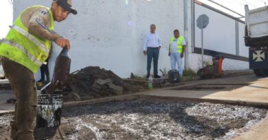Gobierno de Pepe Chedraui fortalece la movilidad con bacheo en la colonia San Pedro