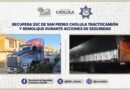 Recupera SSC de San Pedro Cholula tractocamión y remolque durante acciones de seguridad