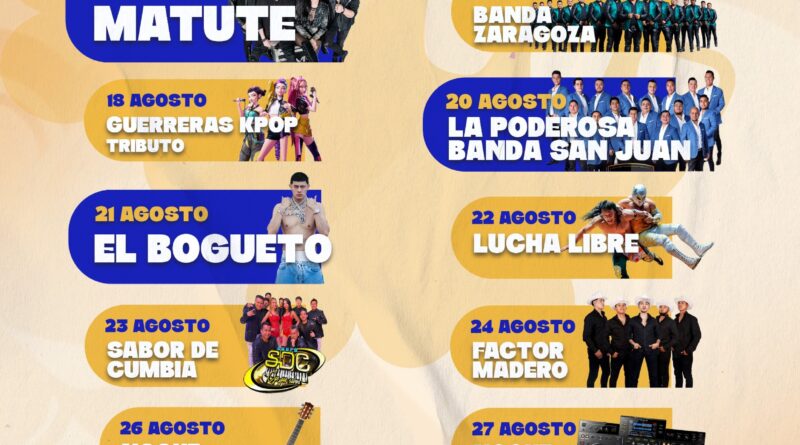 Cartelera oficial de eventos de la Feria Patronal Tecamachalco 2026