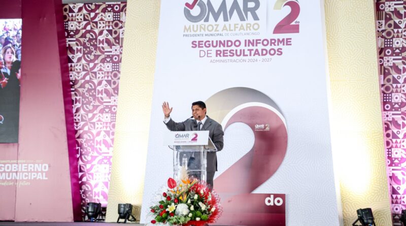 Omar Muñoz rinde Segundo Informe de Resultados ante el pueblo de Cuautlancingo